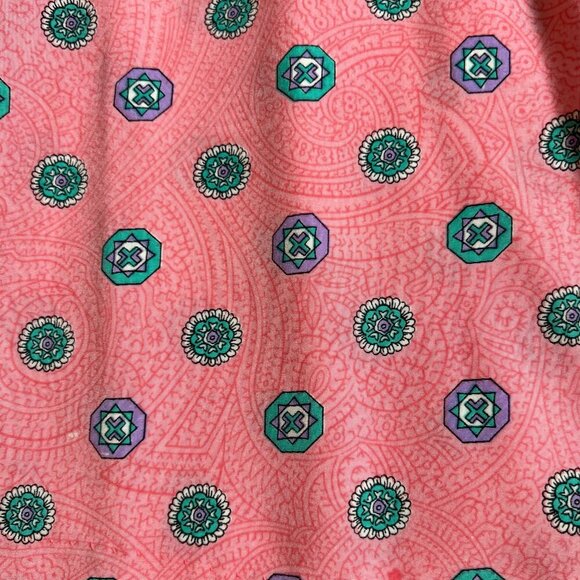 Vintage 80s Pink Patterned Button Down Skirt Elastic Waist Size Appeal Size 26W - Picture 5 of 8